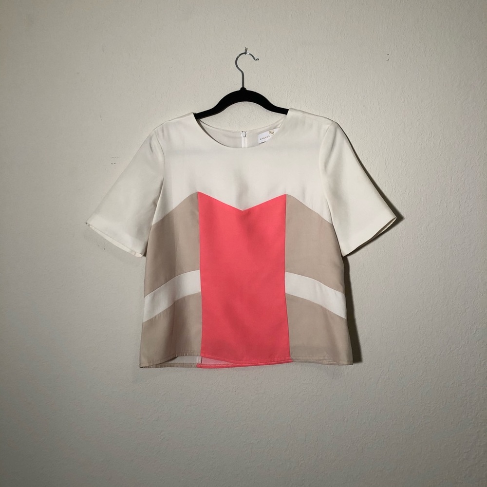 Amanda uprichard color block silk blouse